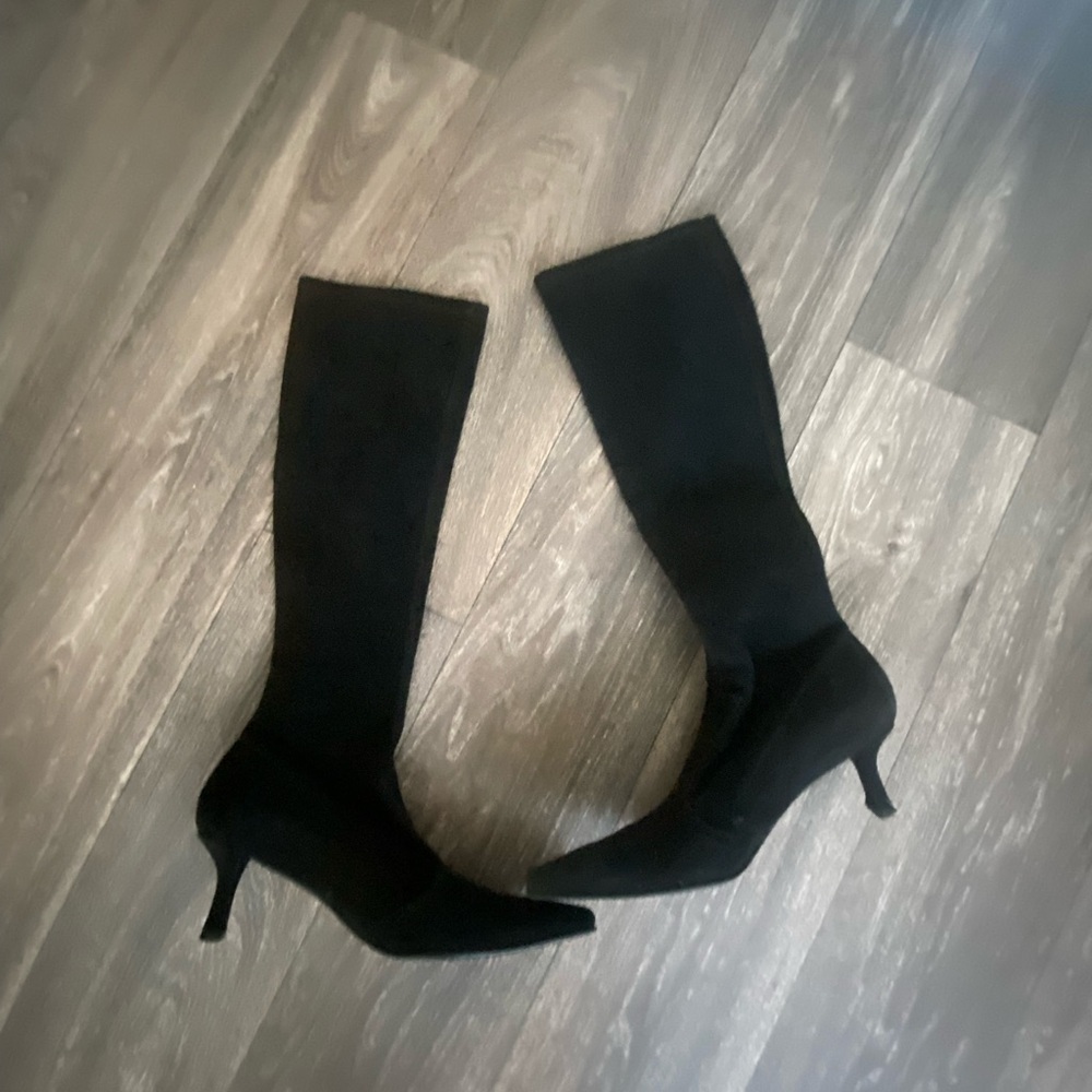 Vintage Stuart Weitzman Elegant Black Women's Pointed Toe Boots